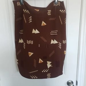 Lularoe Brown abstract 2xl skirt